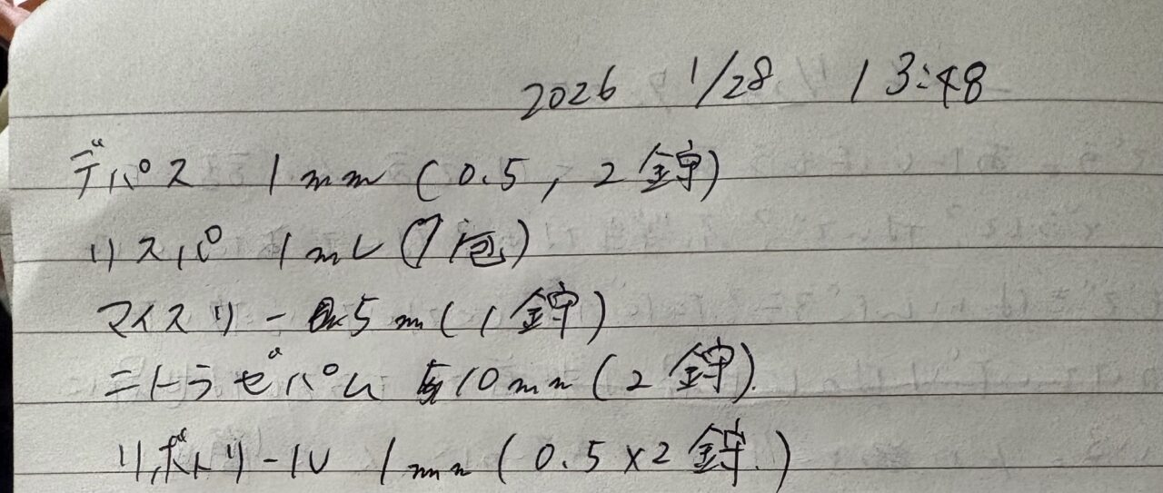 我が再構成日記の頓服と寝逃げ対策